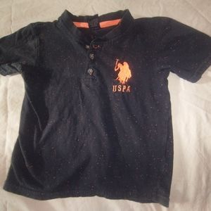 U.S. Polo Assocation Boys Blue Orange Speck T-shirt Small 6